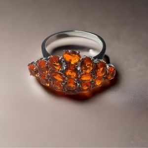 Sterling Silver Plated Spessartine Ring Size 7 NWOT
